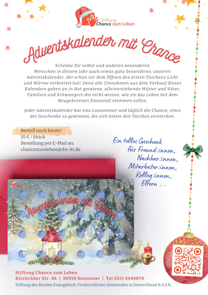 Adventskalender 2026 Chance zum Leben Stiftung