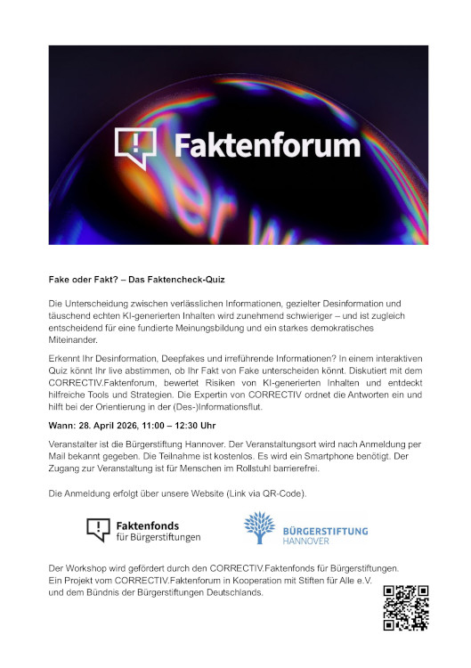 EFG Linden Fake oder Fakt Flyer 28 04 2026